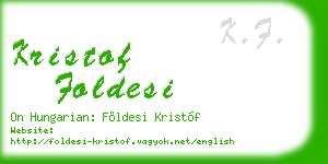 kristof foldesi business card